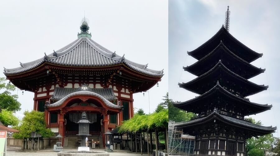 興福寺南円堂と五重塔